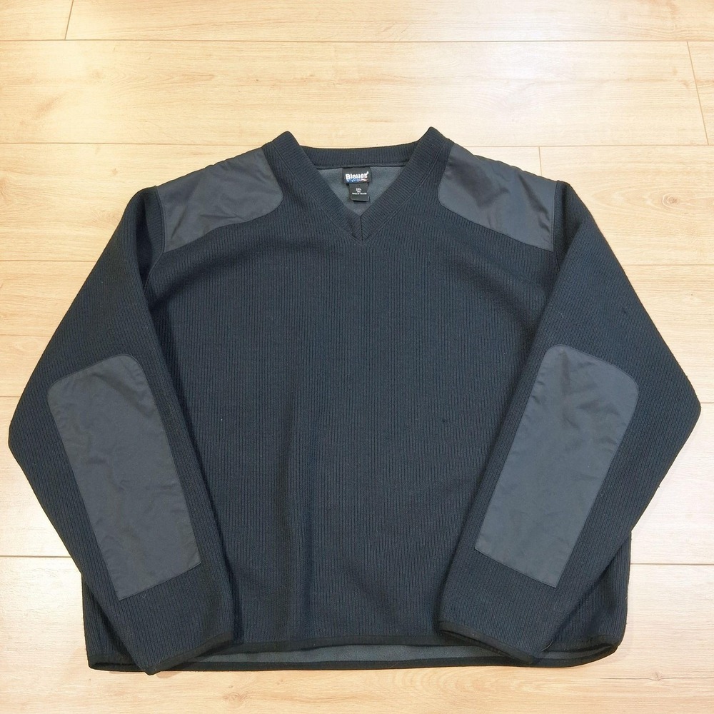 Blauer Sweater Mens 2XL Black Fleece Lined V Neck Commando Pullover Duty